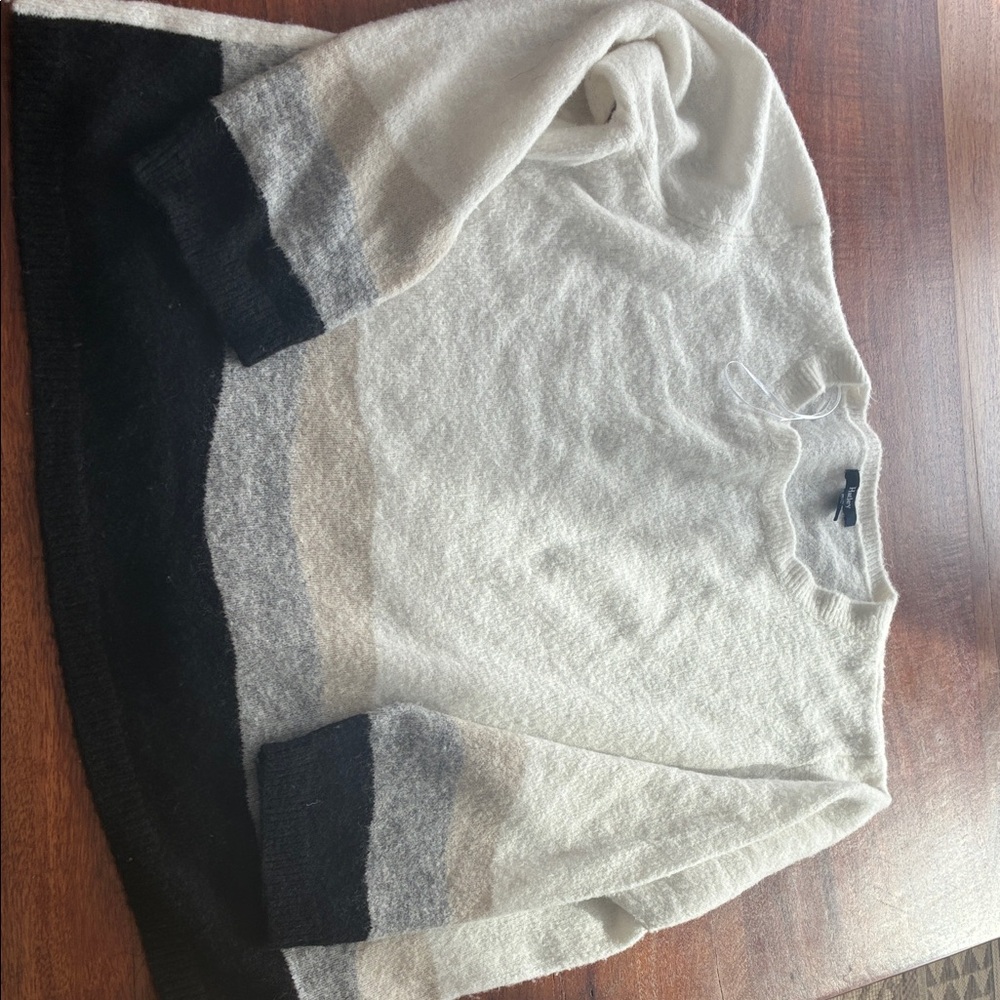 2 for $15 women’s  Colorblock Crewneck Sweater - White, Gray & Black